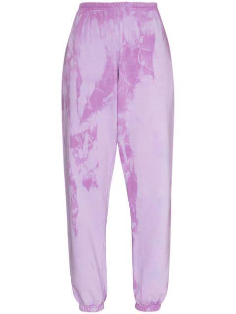 tie-dye tapered track pants by COME BACK AS A FLOWER