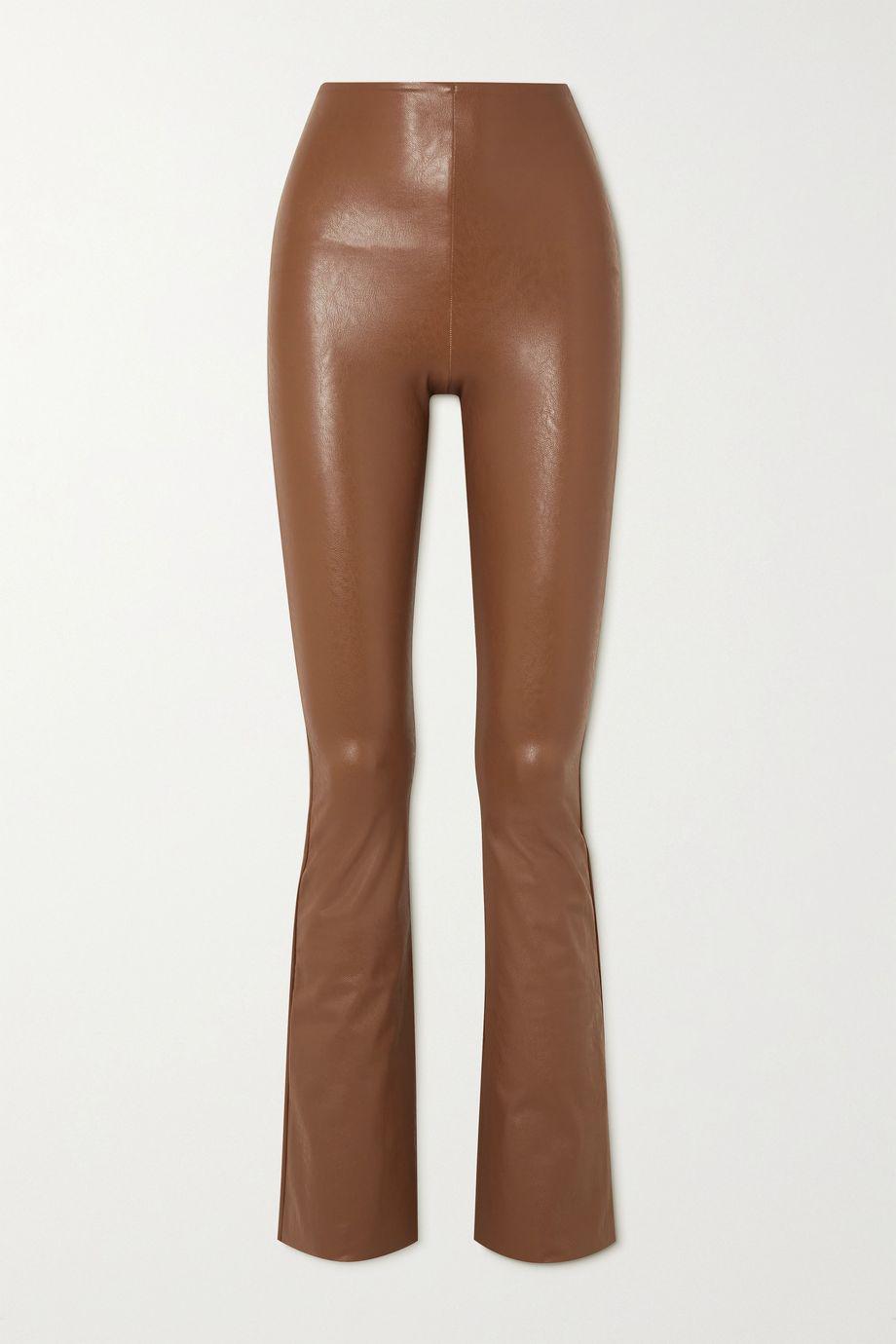 Faux stretch-leather flared pants by COMMANDO