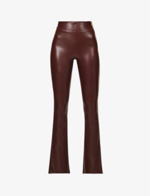 Flared high-rise faux-leather trousers by COMMANDO