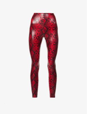 Print-embellished faux-leather leggings by COMMANDO