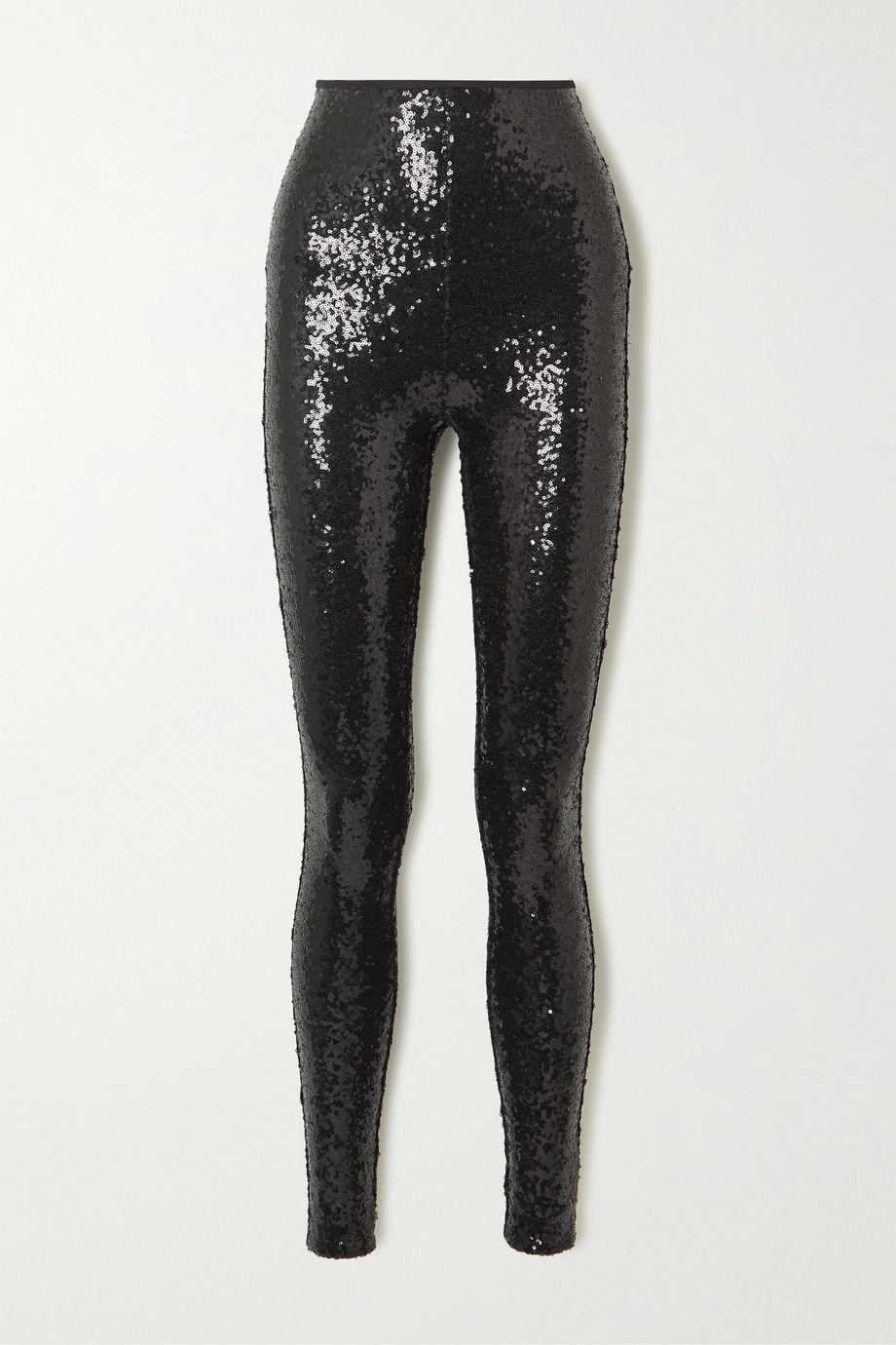 Sequined stretch-jersey leggings by COMMANDO