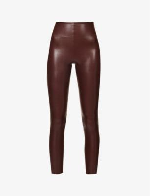 Slim-fit high-rise faux-leather leggings by COMMANDO
