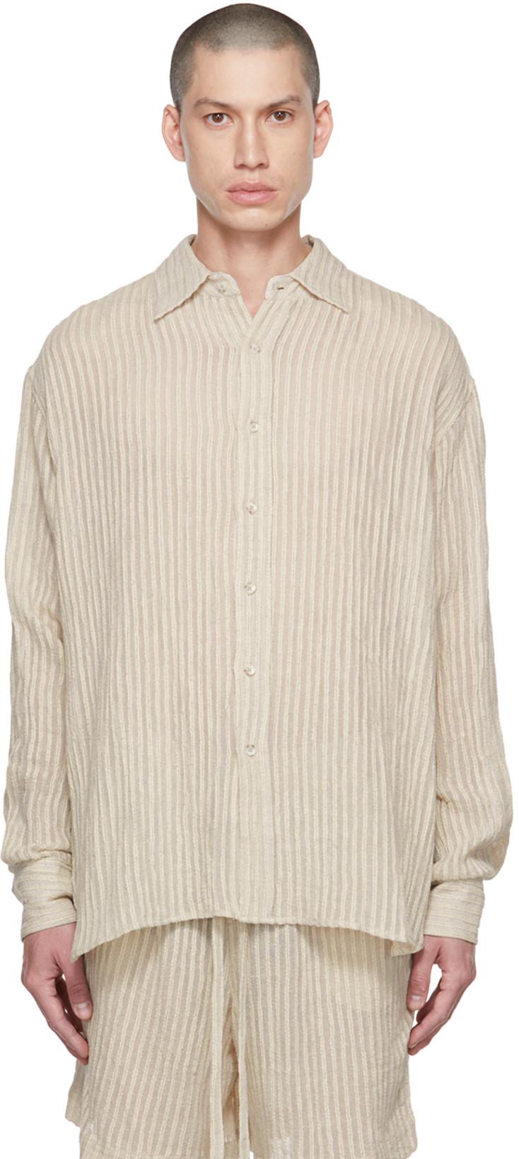 Taupe Woven Rope Shirt by COMMAS