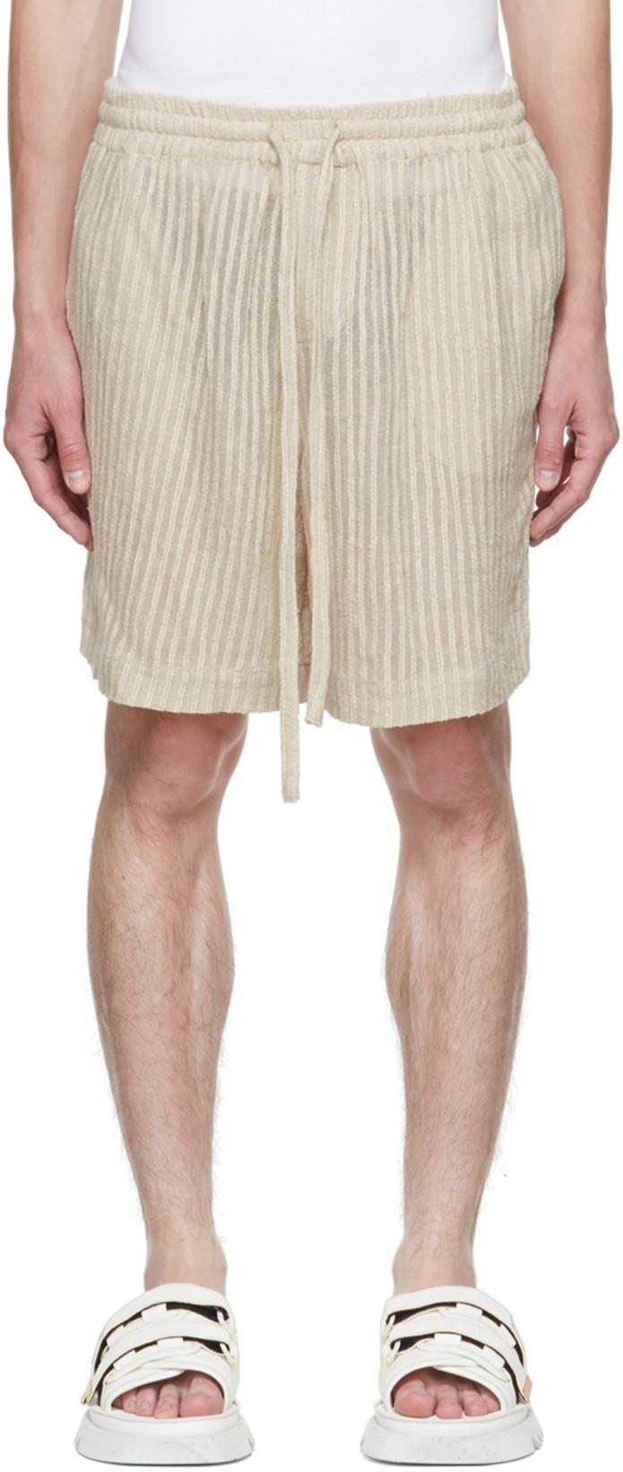 Taupe Woven Rope Shorts by COMMAS