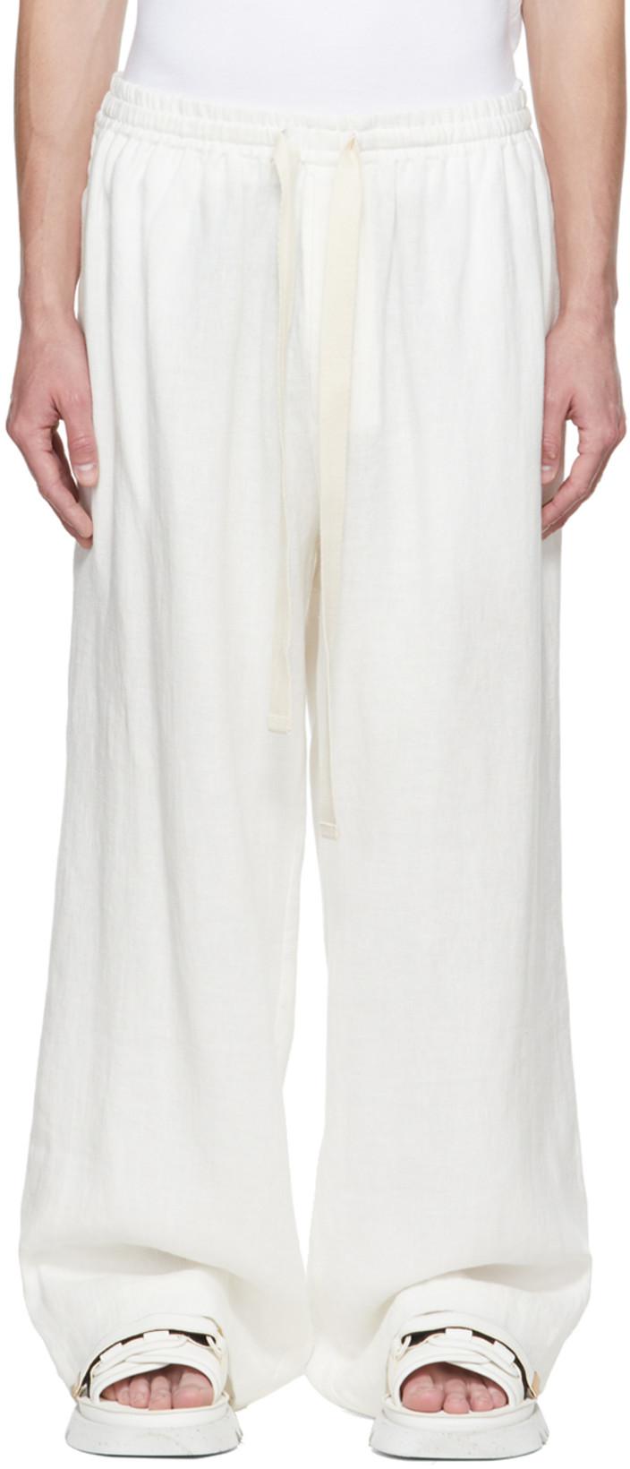 White Wide Leg Trousers by COMMAS