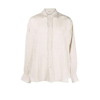 neutral sheer stripe woven rope shirt by COMMAS