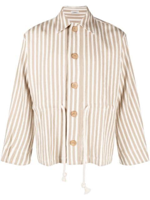 striped seersucker jacket by COMMAS
