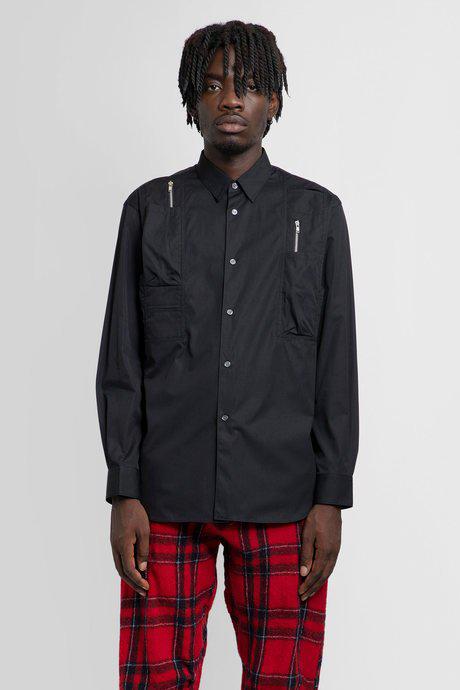 Comme Des Garcons Shirt Men'S Black Cotton Poplin Shirt With Zipped Pockets by COMME DES GARCONS