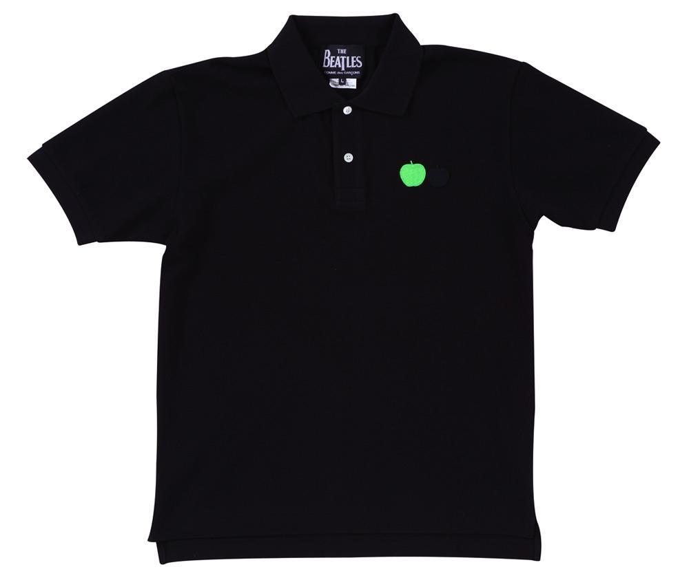 CDG x The Beatles Polo Shirt (Black with embroidered Apples) by COMME DES GARCONS X BEATLES