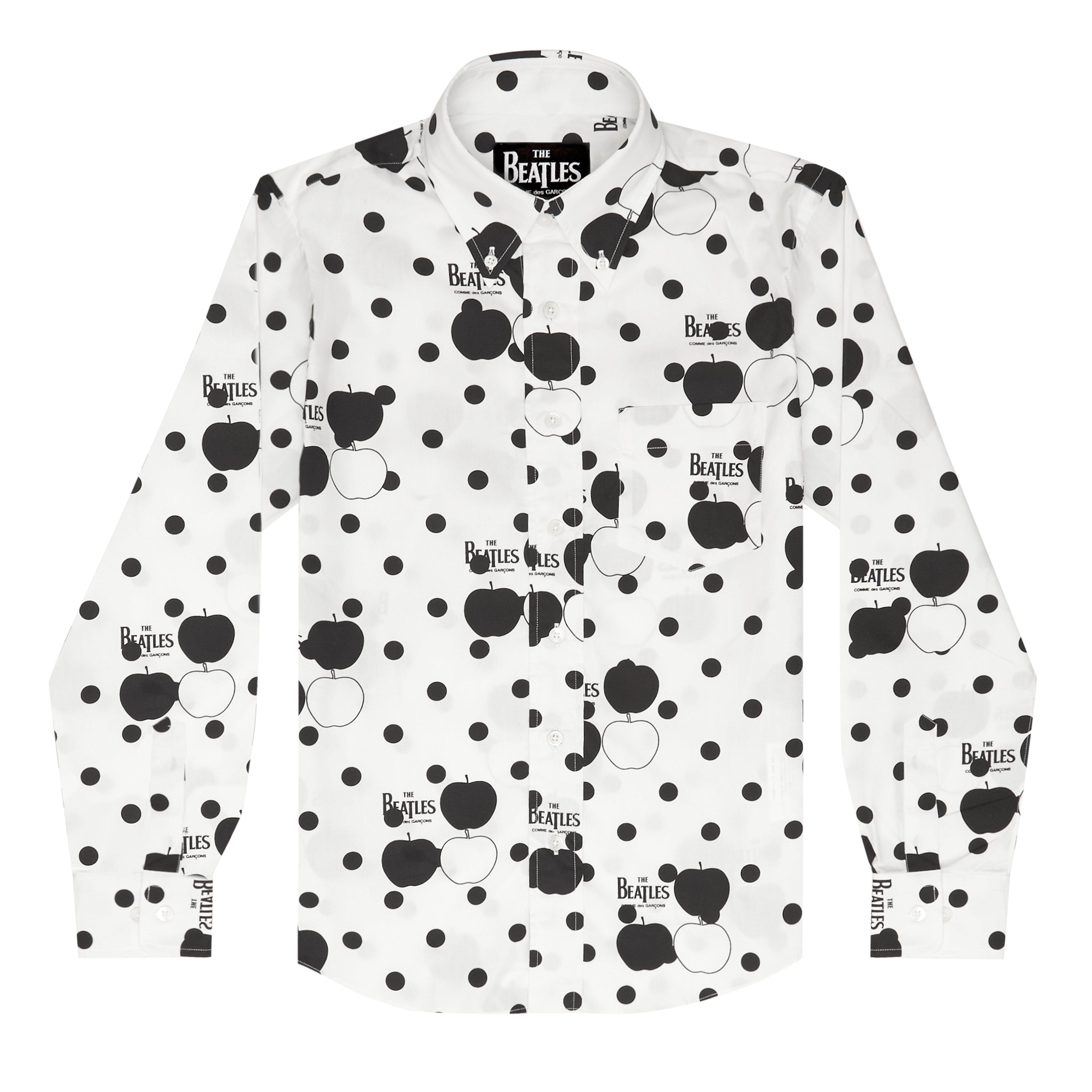 CDG x The Beatles Shirt (White with Black/White Apples) by COMME DES GARCONS X BEATLES
