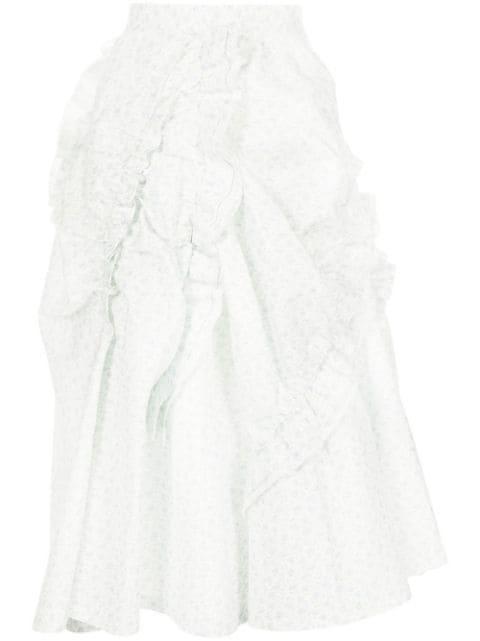 Martha Medeiros Cotton Tatiane Broderie-anglaise Skirt in White Womens Clothing Skirts Mid-length skirts 