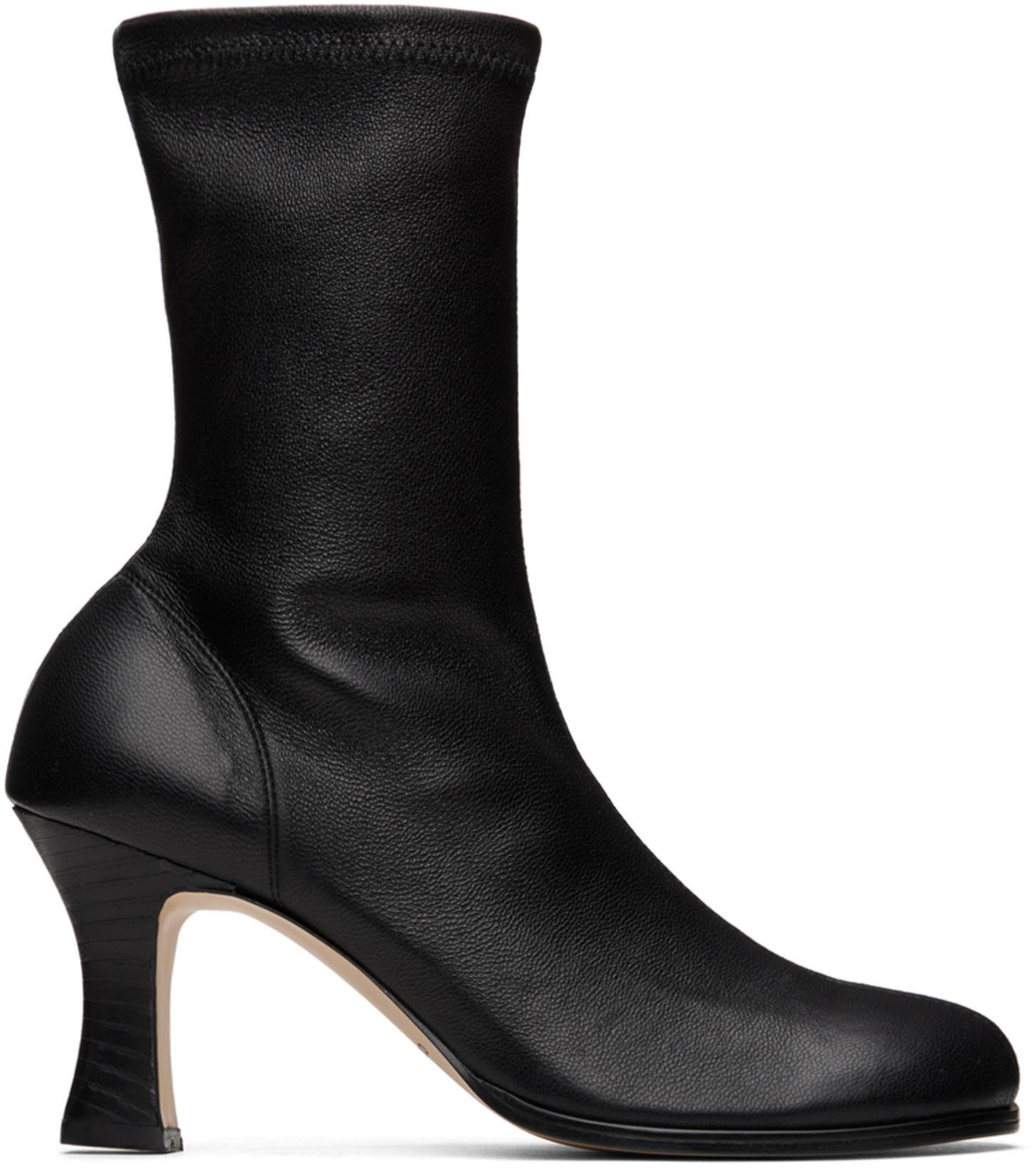 Black Stretch Boots by COMME SE-A