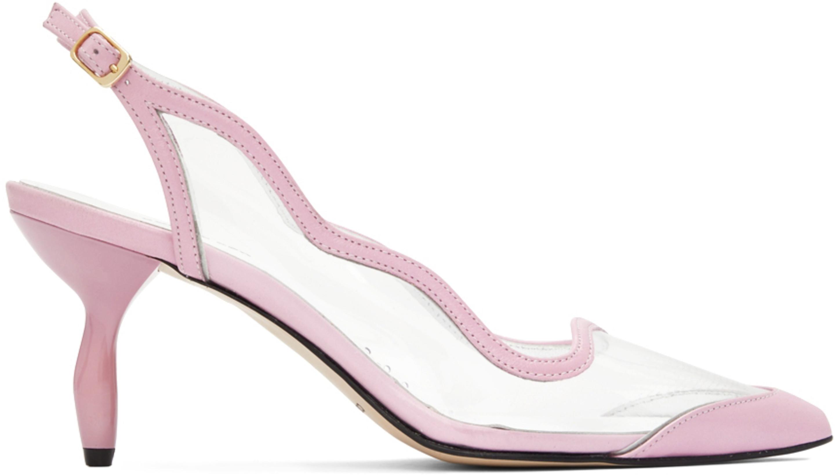 SSENSE Exclusive Pink Silhouette Glossy Heels by COMME SE-A