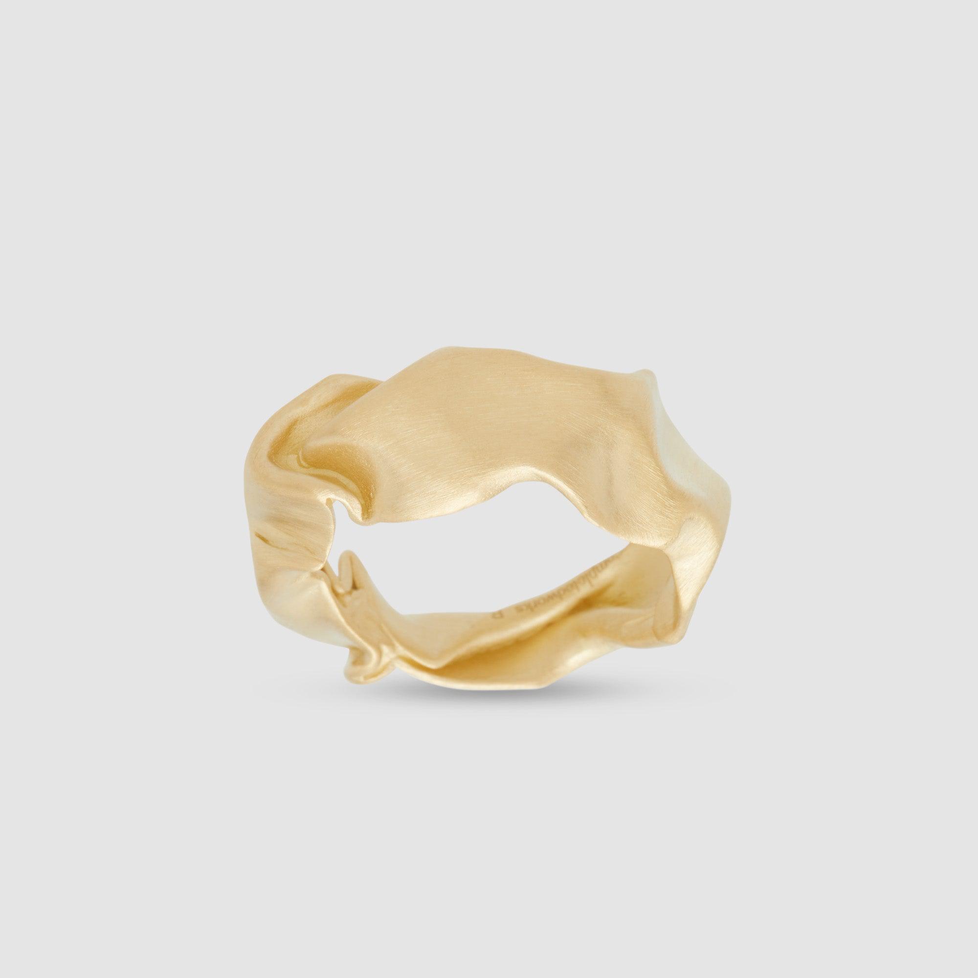 Completed Works  Gold Crunched Ring by COMPLETEDWORKS