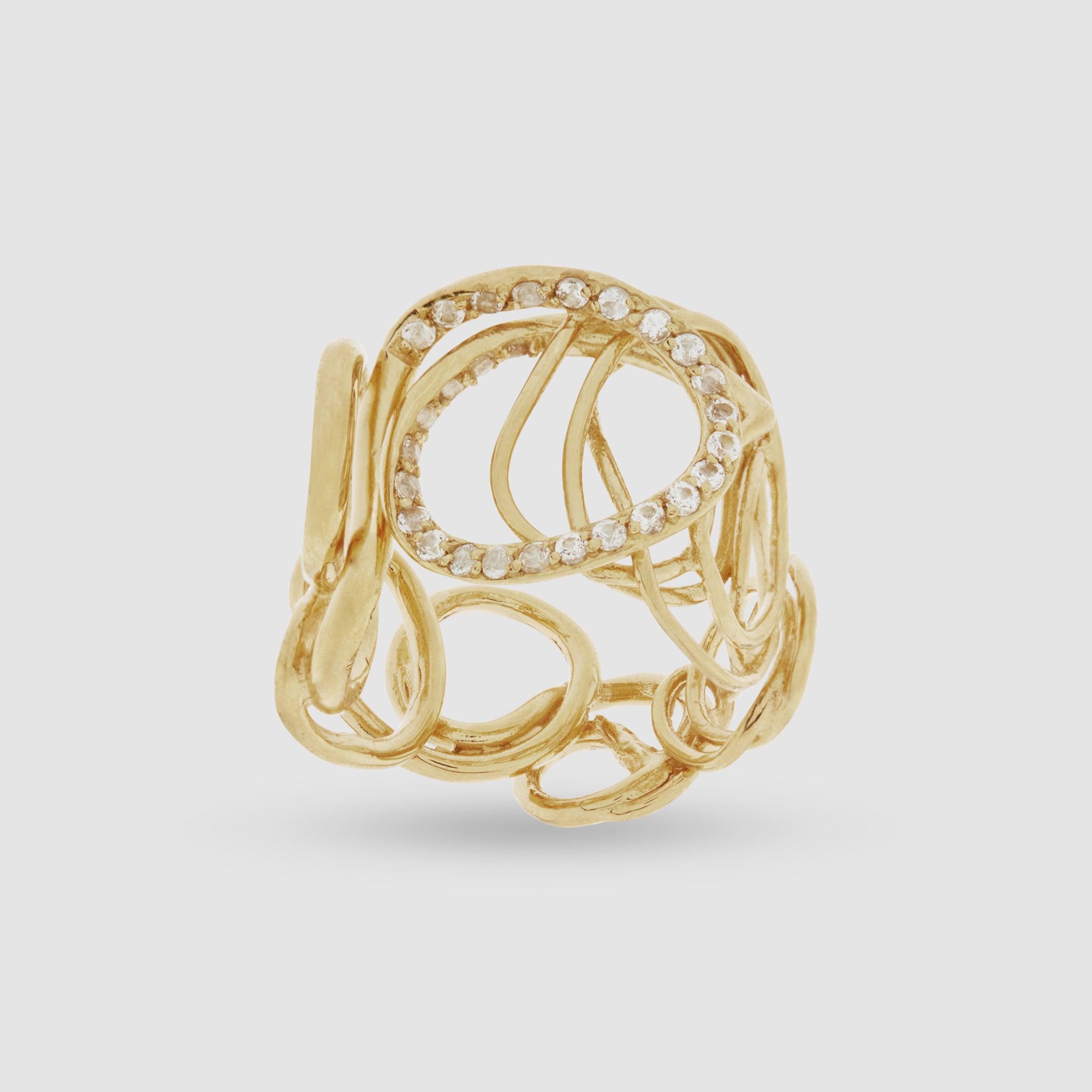Completed Works Gold Squiggle Ring by COMPLETEDWORKS