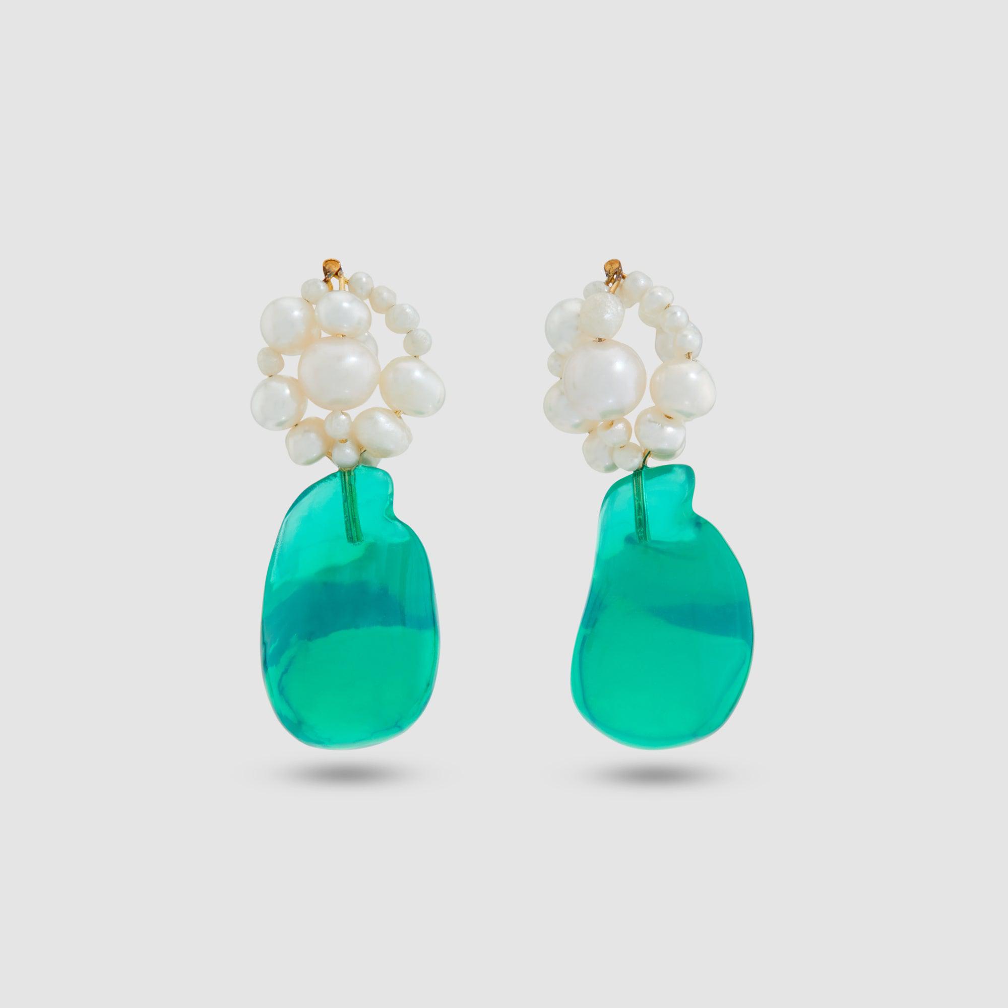 Completedworks Pearls earrings with Resin by COMPLETEDWORKS