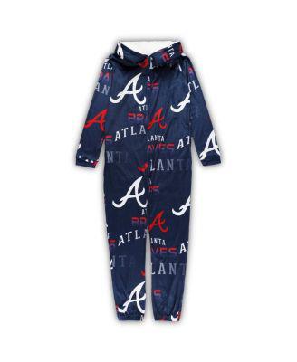 Men's Navy Atlanta Braves Windfall Microfleece Union Suit by CONCEPTS SPORT