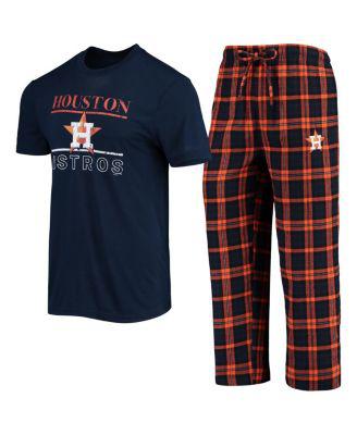 Men's Navy, Orange Houston Astros Lodge T-shirt and Pants Sleep Set by CONCEPTS SPORT