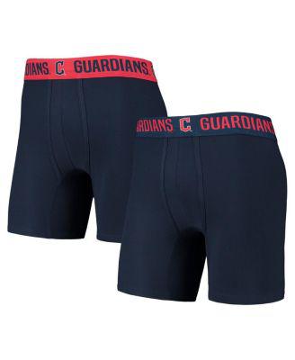 Men's Navy, Red Cleveland Guardians Two-Pack Flagship Boxer Briefs Set by CONCEPTS SPORT