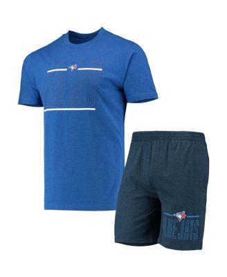 Men's Navy, Royal Toronto Blue Jays Meter T-shirt and Shorts Sleep Set by CONCEPTS SPORT