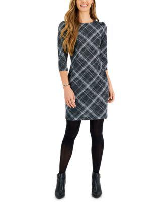 Petite Round-Neck 3/4-Sleeve Sheath Dress by CONNECTED
