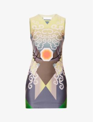 Video Girl patterned recycled polyester-blend mini dress by CONNER IVES