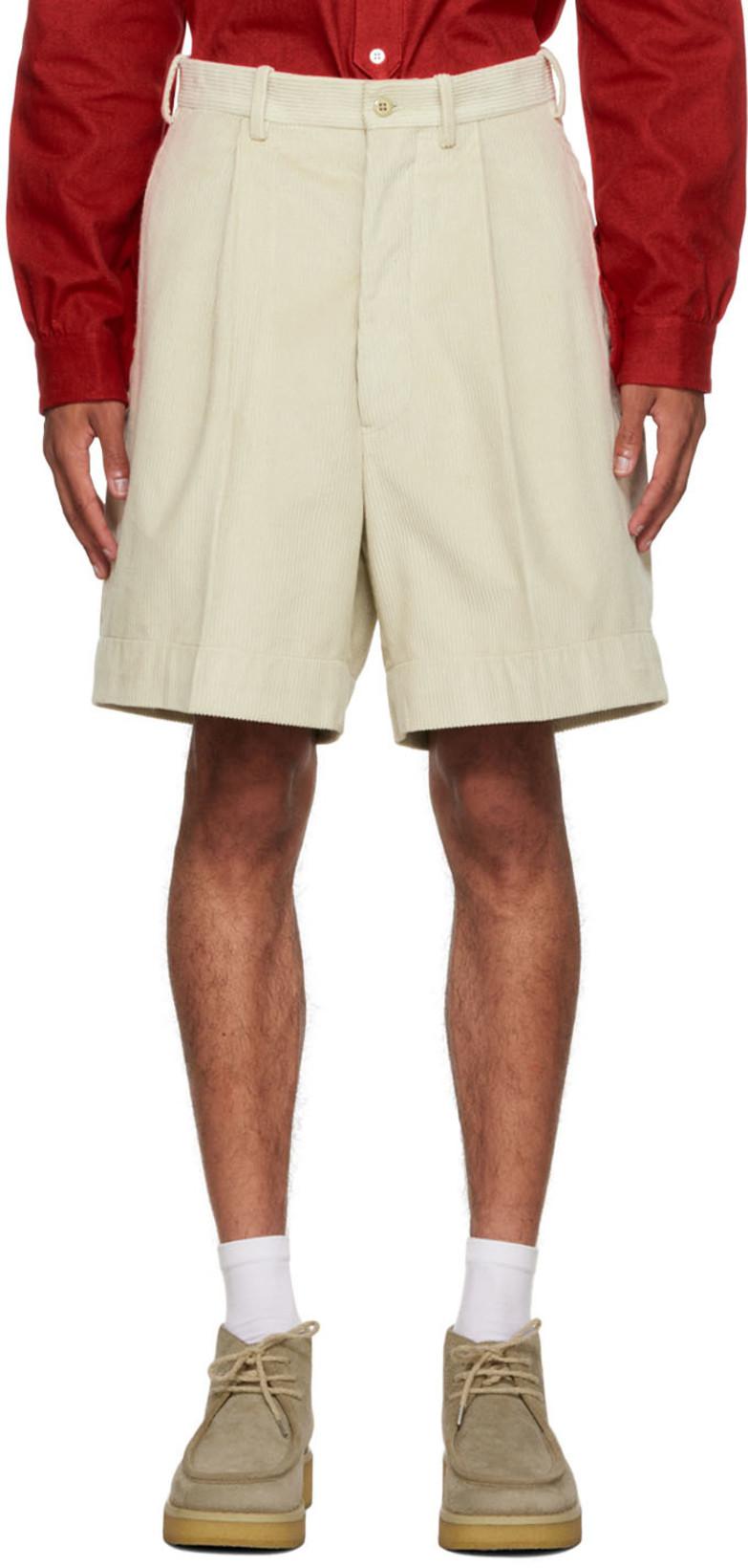 Beige Cotton Shorts by CONNOR MC KNIGHT