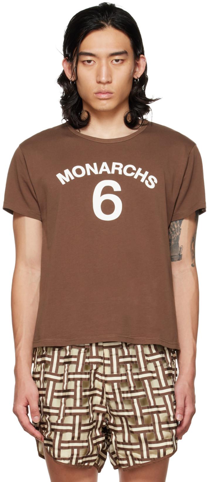 Brown Printed T-Shirt by CONNOR MC KNIGHT