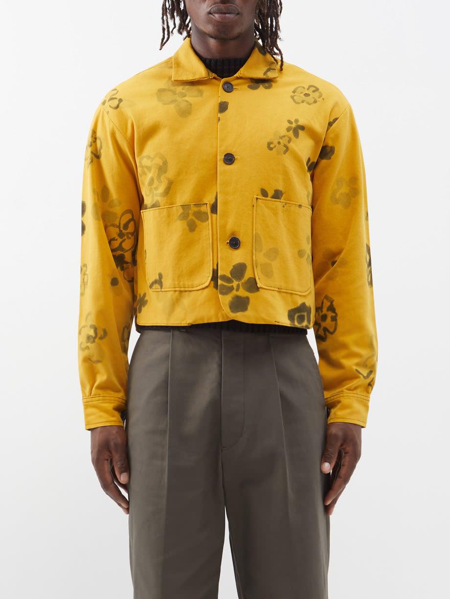 Cropped floral-print canvas jacket by CONNOR MCKNIGHT