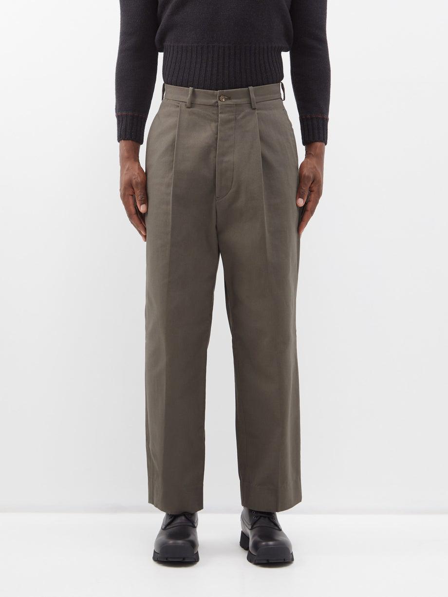 Pleated canvas chinos by CONNOR MCKNIGHT