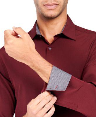 Men's Slim-Fit Solid Performance Dress Shirt by CONSTRUCT
