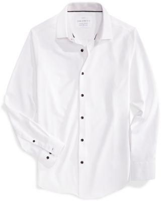 Men's Slim-Fit Solid Performance Stretch Cooling Comfort Dress Shirt by CONSTRUCT
