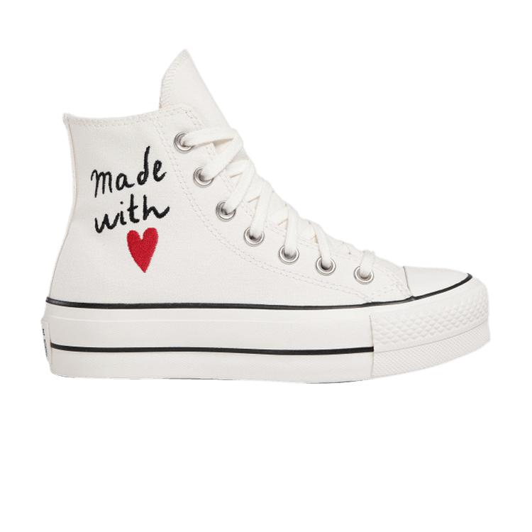 Womens Chuck Taylor All Star Lift High 'Valentine's Day - Vintage White' by CONVERSE