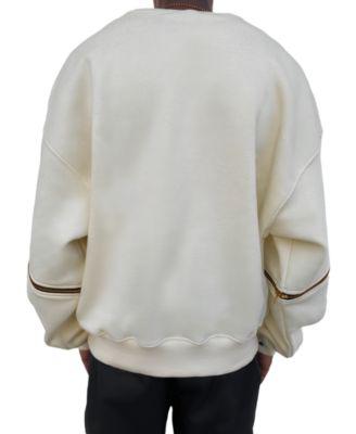 Men's Boxy-Fit Logo Appliqu&eacute; Fleece Sweatshirt with Zip-Off Sleeves by COOL CREATIVE