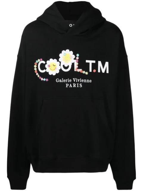 logo embroidered oversized hoodie by COOL T.M