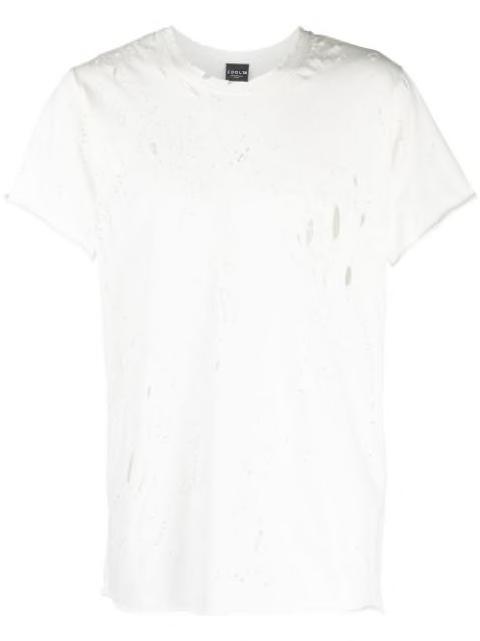 ripped organic cotton T-shirt by COOL T.M