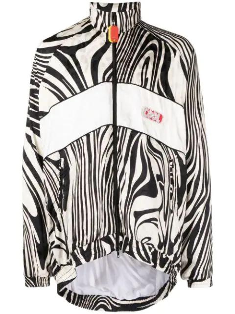 zebra-print light track jacket by COOL T.M