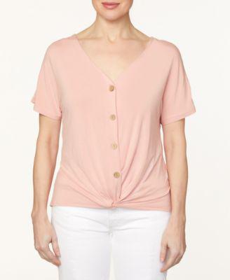 Women's Twist Button Front T-shirt by COOPER&ELLA