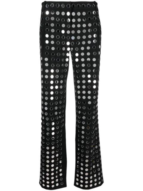 mirrored disc-embellished trousers by COPERNI