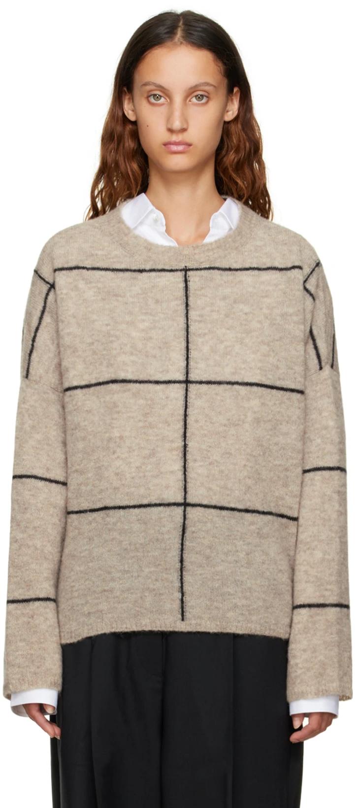 Taupe Plaid Sweater by CORDERA