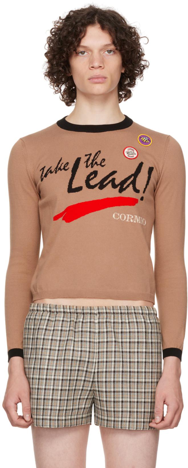 Brown Take The Lead Sweater by CORMIO