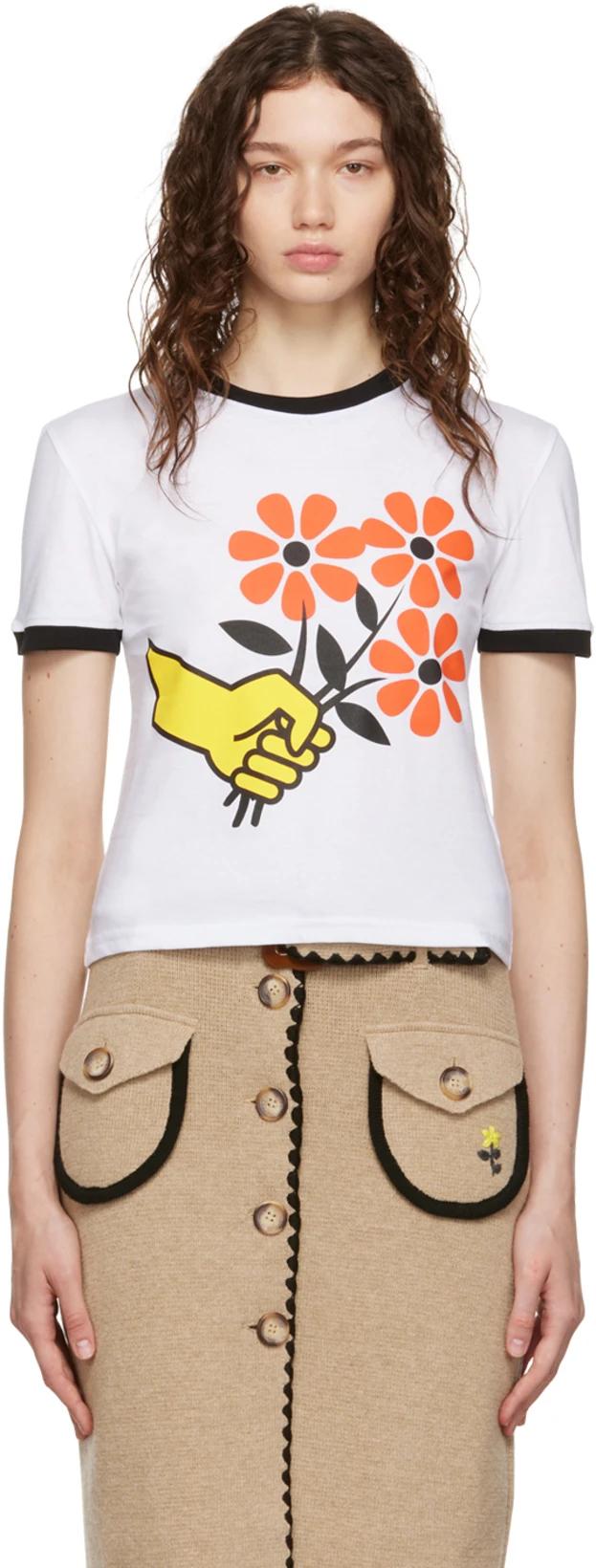 White Flowers T-Shirt by CORMIO