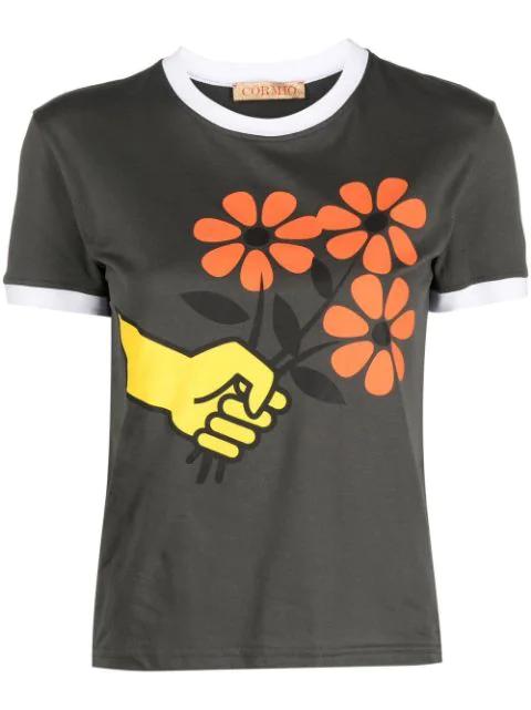 graphic-print cotton T-shirt by CORMIO