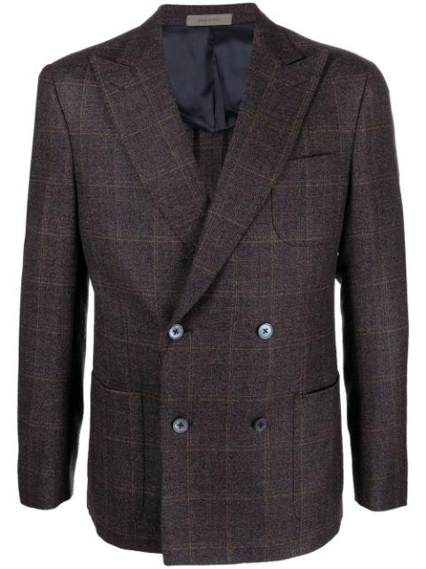 check print wool-cashmere blazer by CORNELIANI