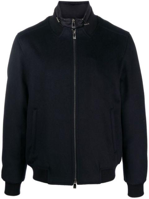 layered zip-up jacket by CORNELIANI