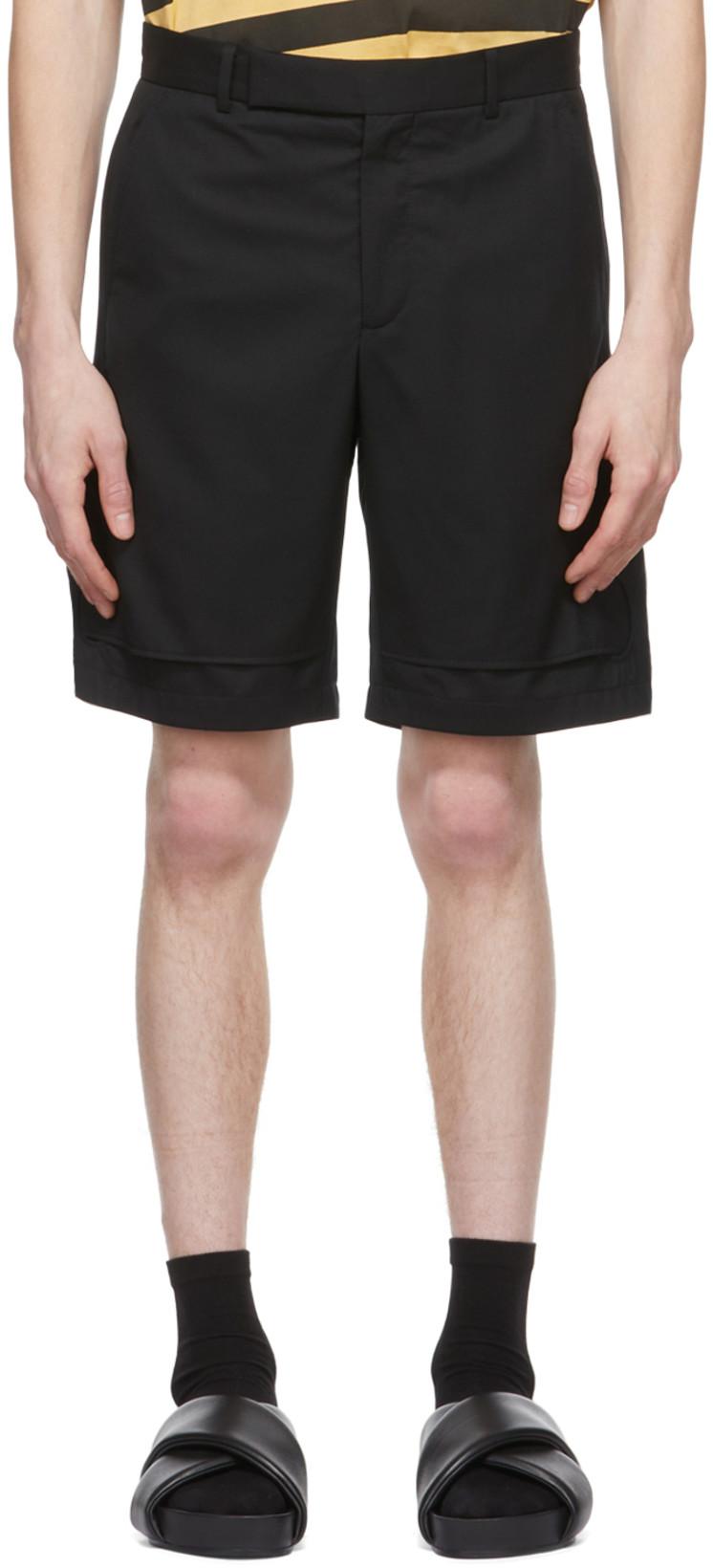 Black Wool Shorts by CORNERSTONE