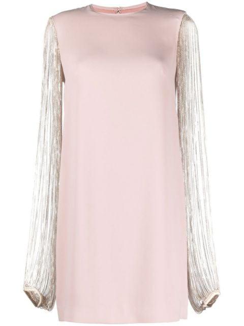 Valencia crystal-embellished shift dress by COSTARELLOS