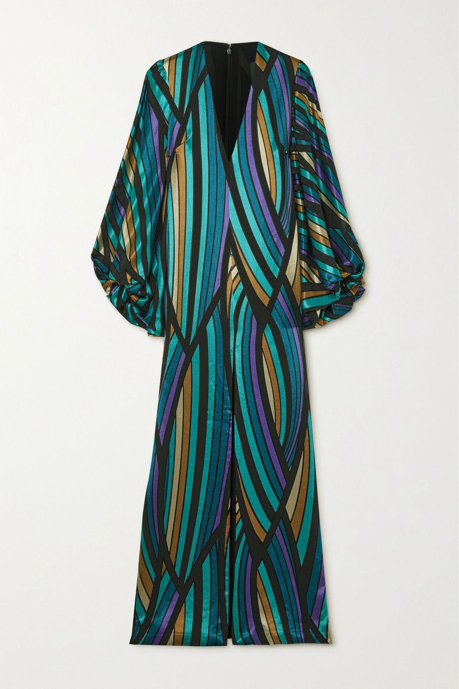 Willow striped satin gown by COSTARELLOS