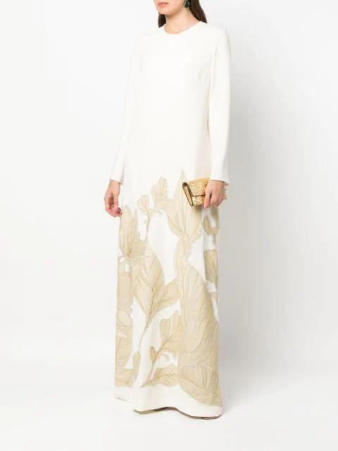 graphic-print long-sleeve maxi dress by COSTARELLOS