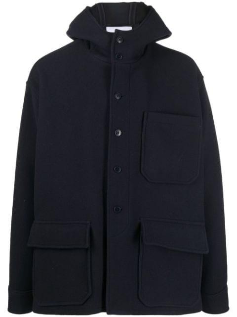 hoodied virgin wool-blend jacket by COSTUMEIN